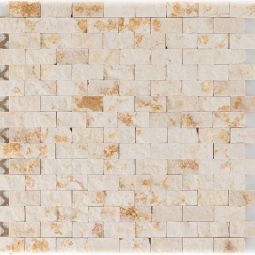 Wellker Natursteinmosaik Jaen Marmor Sunny Beige spaltrau 32x32 cm Mosaikfliesen auch als Muster erhältlich