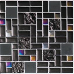 Wellker Glasmosaik Black Rainbow Multiformat 30x30 cm Mosaikfliesen 8 mm auch als Muster erhältlich