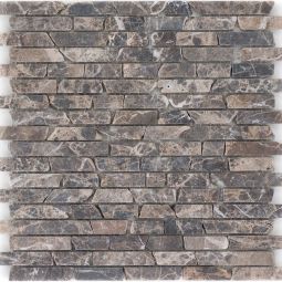 Wellker Natursteinmosaik Arauca Marmor Marron Emperador getrommelt 30,5x30,5 cm Mosaikfliesen auch als Muster erhältlich