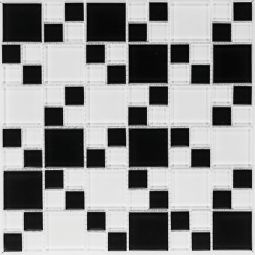 Wellker Glasmosaik White Black 30x30 cm Mosaikfliesen 4 mm auch als Muster erhältlich