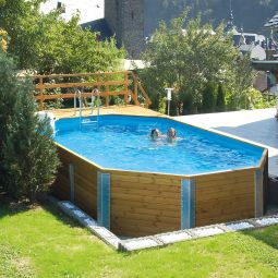 weka Massivholzpool 594 Komplettset Swimmingpool Poolvolumen 20,4 m³, inkl. Technikraum & Sandfilteranlage