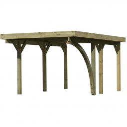 Karibu Einzelcarport Classic mit Rundbogen Unterstand verschiedene Größen, kesseldruckimprägniert, Pfostenstärke 90x90mm