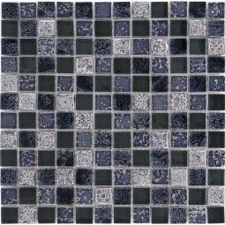 Wellker Kombimosaik Glas Naturstein Caraz Blue 30x30 cm Mosaikfliesen 8 mm auch als Muster erhältlich