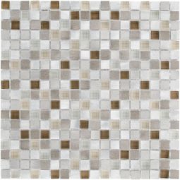 Wellker Kombimosaik Naturstein Metall Ita Earth Brown Beige Silver Glas Aluminium 28,5x28,5 cm Mosaikfliesen 8 mm auch als Muster erhältlich