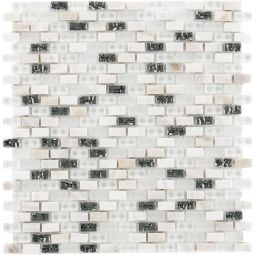 Wellker Kombimosaik Glas Naturstein Oruro White Mix Seashell 28,5x28,5 cm Mosaikfliesen 8 mm auch als Muster erhältlich