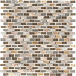 Wellker Kombimosaik Glas Naturstein Oruro Dark Brown Mix Seashell 28,5x28,5 cm Mosaikfliesen 8 mm auch als Muster erhältlich