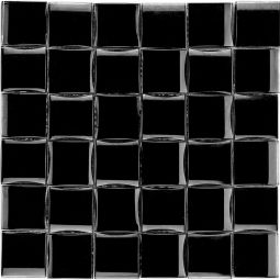 Wellker Glasmosaik 3D Black 25,6x25,6 cm Mosaikfliesen 8 mm auch als Muster erhältlich