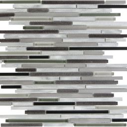 Wellker Kombimosaik Naturstein Metall Ita Steel Black Grey Silver Glas Aluminium Brick 30x30 cm Mosaikfliesen 8 mm auch als Muster erhältlich