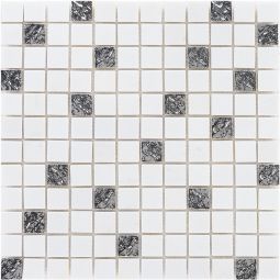 Wellker Kombimosaik Naturstein Metall Arequipa Silver 30x30 cm Mosaikfliesen 8 mm auch als Muster erhältlich