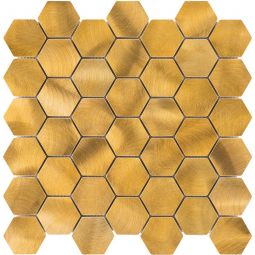 Wellker Metallmosaik Gold Hexagon 30x30 cm Mosaikfliesen auch als Muster erhältlich