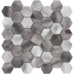 Wellker Metallmosaik Silver Hexagon 30x30 cm Mosaikfliesen auch als Muster erhältlich