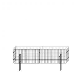 bellissa Gabionenzaun limes Grundmodul 2,3m Komplettset exkl. Distanzhalter, zum Einbetonieren oder Aufdübeln, Stabstärke 5/3,5mm, Maschenweite 33x150mm