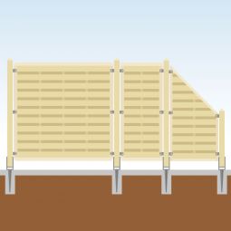 TraumGarten Sichtschutzzaun Basic Komplett-Set Holz Sichtschutz Lamellenzaun Individualisieren Sie Ihren Zaun mit unserem Konfigurator - inkl. Pfosten & Befestigungsmaterialien