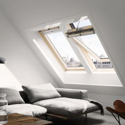 VELUX Solar Schwingfenster INTEGRA® GGL 308430 Holz klar lackiert Alu ENERGIE Dachfenster Tag- & Nachtbetrieb mit Hochleistungs-Akku