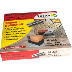 ferax Profi-Unterlage Gummigranulat 90x90mm, verschiedenen Höhen, Alu kaschiert