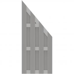 TraumGarten Sichtschutzzaun JUMBO WPC Alu-Design Anschluss Grau Sichtschutz Lamellenzaun Streichfreier Sichtschutz, waagerecht und senkrecht montierbar, 74x179 auf 90 cm