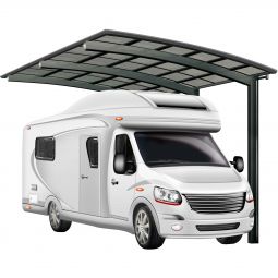 XIMAX Aluminium Carport Portoforte Typ 80 Caravan Schwarz Unterstand 4954x2704 mm extra hoher und freitragender Einzelcarport