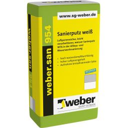 weber Kellerabdichtung weber.san 954 Sanierputz weiß 25 kg Sack