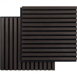 FibroTech Akustikpaneele SQUARE Smoked Oak - Raucheiche schallabsorbierende Wand- und Deckenpaneele, 520x520x22 mm, 1 Pack = 2 Stück