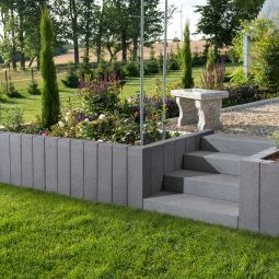 KANN Gartensteine Vios Eckstufe anthrazit 50-50x35x15 cm