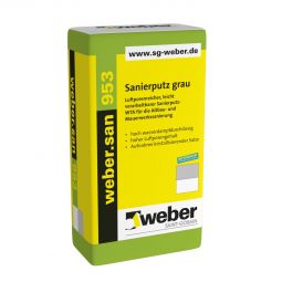 weber Kellerabdichtung weber.san 953 Sanierputz grau 25 kg Sack