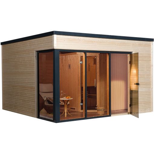 weka Design-Saunahaus Cubilis mit Elementsauna 2