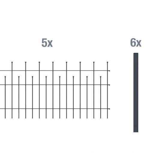 Alberts Zaun-Grundset Madrid anthrazit-metallic Stahlzaun 2