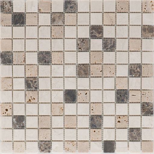 Natursteinmosaik Quadrat Kronos Travertin Beige 2