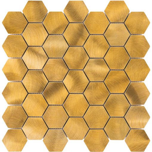 Wellker Metallmosaik Gold Hexagon 30x30 2