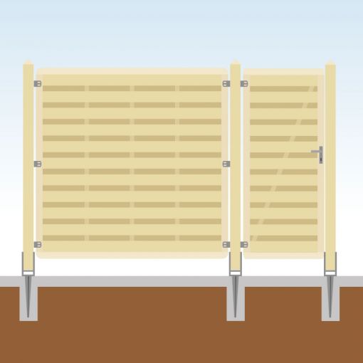 TraumGarten Sichtschutzzaun mit Tor Komplett-Set 2