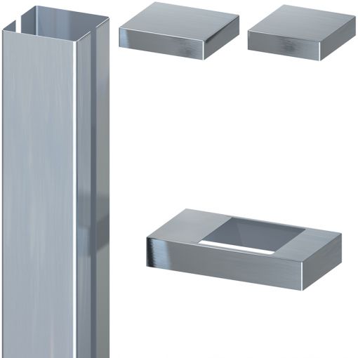 TraumGarten Sichtschutzzaun Pfostenummantelung Edelstahl Set 2