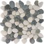 Wellker Natursteinmosaik Flusskiesel Kiesel Black&White matt 30x30 cm Mosaikfliesen