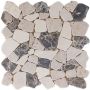 Wellker Natursteinmosaik Recife Biancone / Travertin Emparador 30,5x30,5 cm Mosaikfliesen