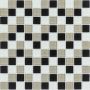 Wellker Glasmosaik Schwarz Beige Weiß 30x30 cm Mosaikfliesen 4 mm