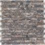 Wellker Natursteinmosaik Arauca Marmor Marron Emperador getrommelt 30,5x30,5 cm Mosaikfliesen