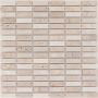 Wellker Natursteinmosaik Huaraz Parallel Traverin / Beige Noce getrommelt 30,5x30,5 cm Mosaikfliesen