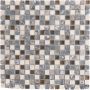 Wellker Kombimosaik Naturstein Metall Mauritius Marmormix Beige Braun Glas braun Edelstahl 30x30 cm 8 mm Mosaikfliesen