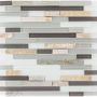 Wellker Kombimosaik Glas Naturstein Quarzit Beige Color Glasmix Braun Grau Weiß Brick 30x30 cm Mosaikfliesen 8 mm