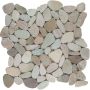 Wellker Natursteinmosaik Flusskiesel Toscana Mix Flach geschliffen 30x30 cm Mosaikfliesen