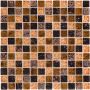 Wellker Kombimosaik Glas Naturstein Caraz Brown 30x30 cm Mosaikfliesen 8 mm