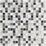 Wellker Kombimosaik Naturstein Metall Ita Steel Black Grey Silver Glas Aluminium 28,5x28,5 cm Mosaikfliesen 8 mm