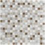 Wellker Kombimosaik Naturstein Metall Ita Earth Brown Beige Silver Glas Aluminium 28,5x28,5 cm Mosaikfliesen 8 mm