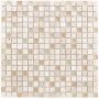 Wellker Kombimosaik Glas Naturstein Pilar Cream 30x30 cm Mosaikfliesen 8 mm