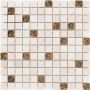 Wellker Kombimosaik Naturstein Metall Arequipa Gold 30x30 cm Mosaikfliesen 8 mm