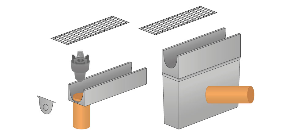 Aufbau Entwässerungsrinnne
